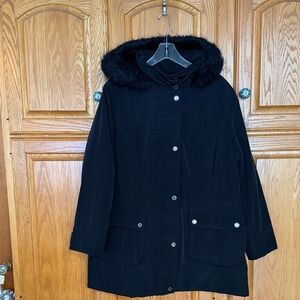 Black Warm Hooded Parker